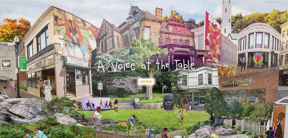 A screenshot of the homepage for "A Voice at the Table"