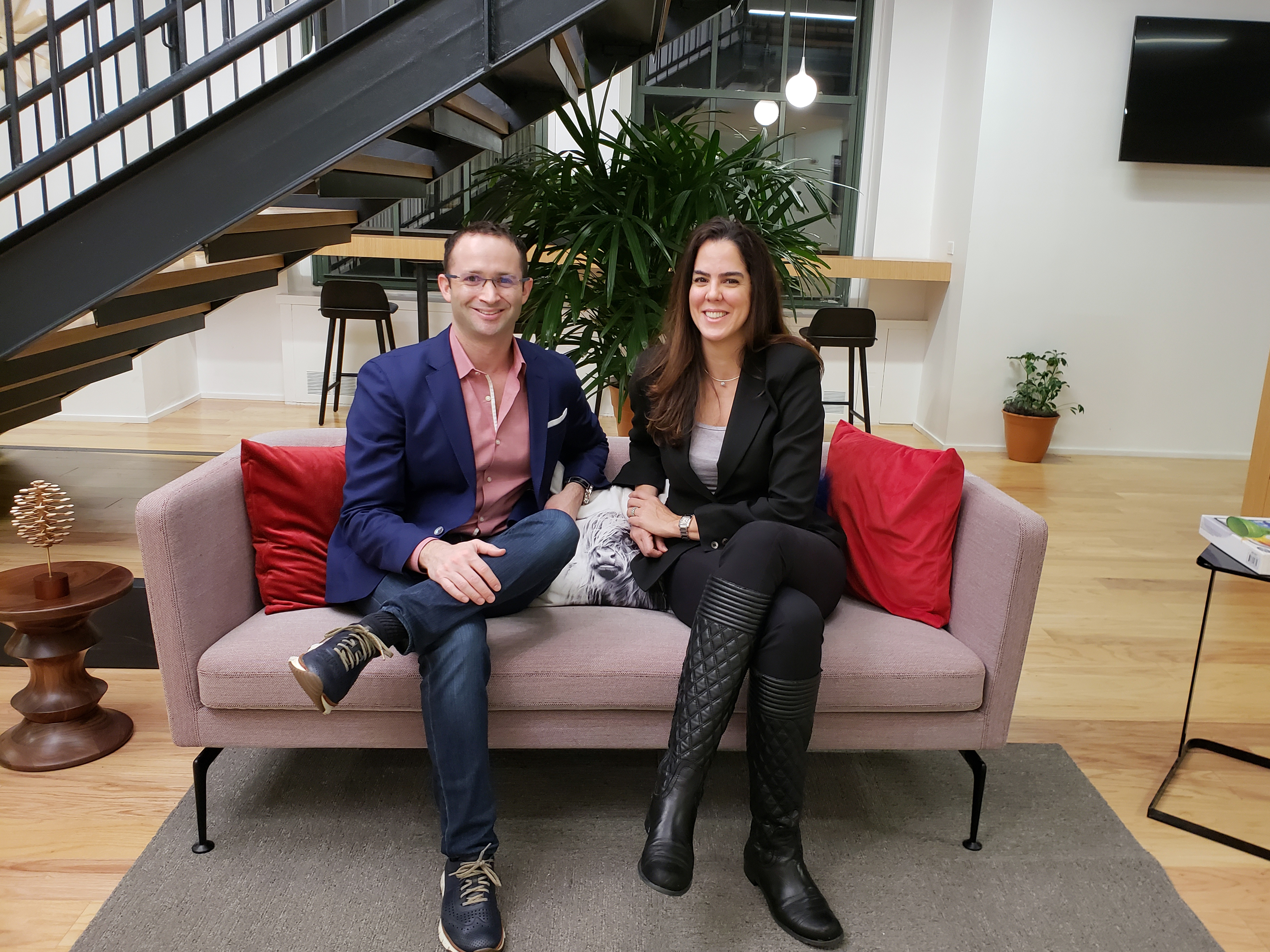 Joshua van Aalst MBA ’10 cofounder of Decorilla, and coworker Maria Soares MBA ’16