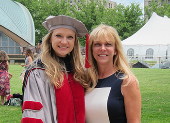 Lisa Burton O’Toole, SM ’09, PhD ’13, and her mother at graduation.