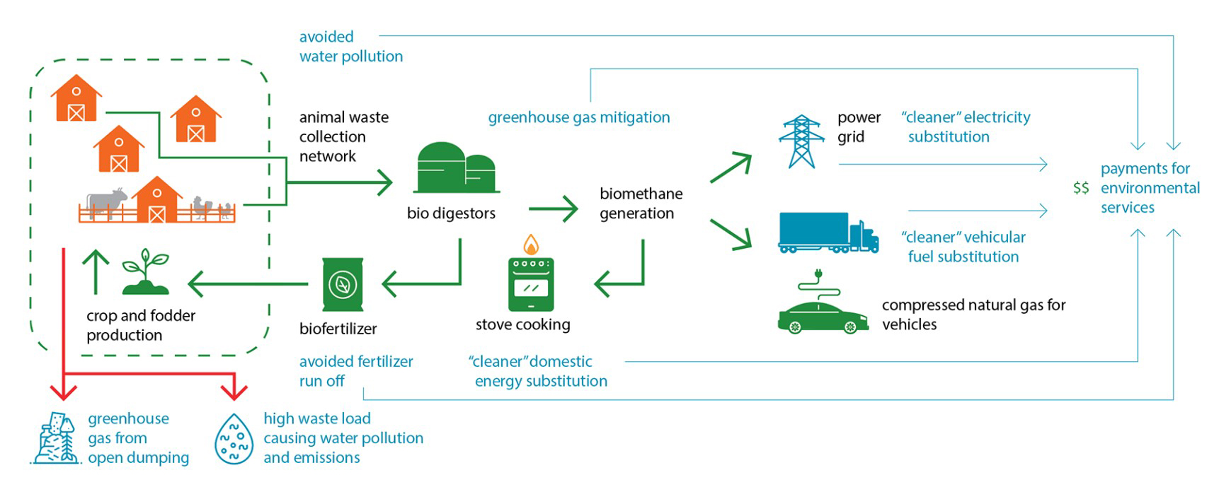 Graphic showing waste system