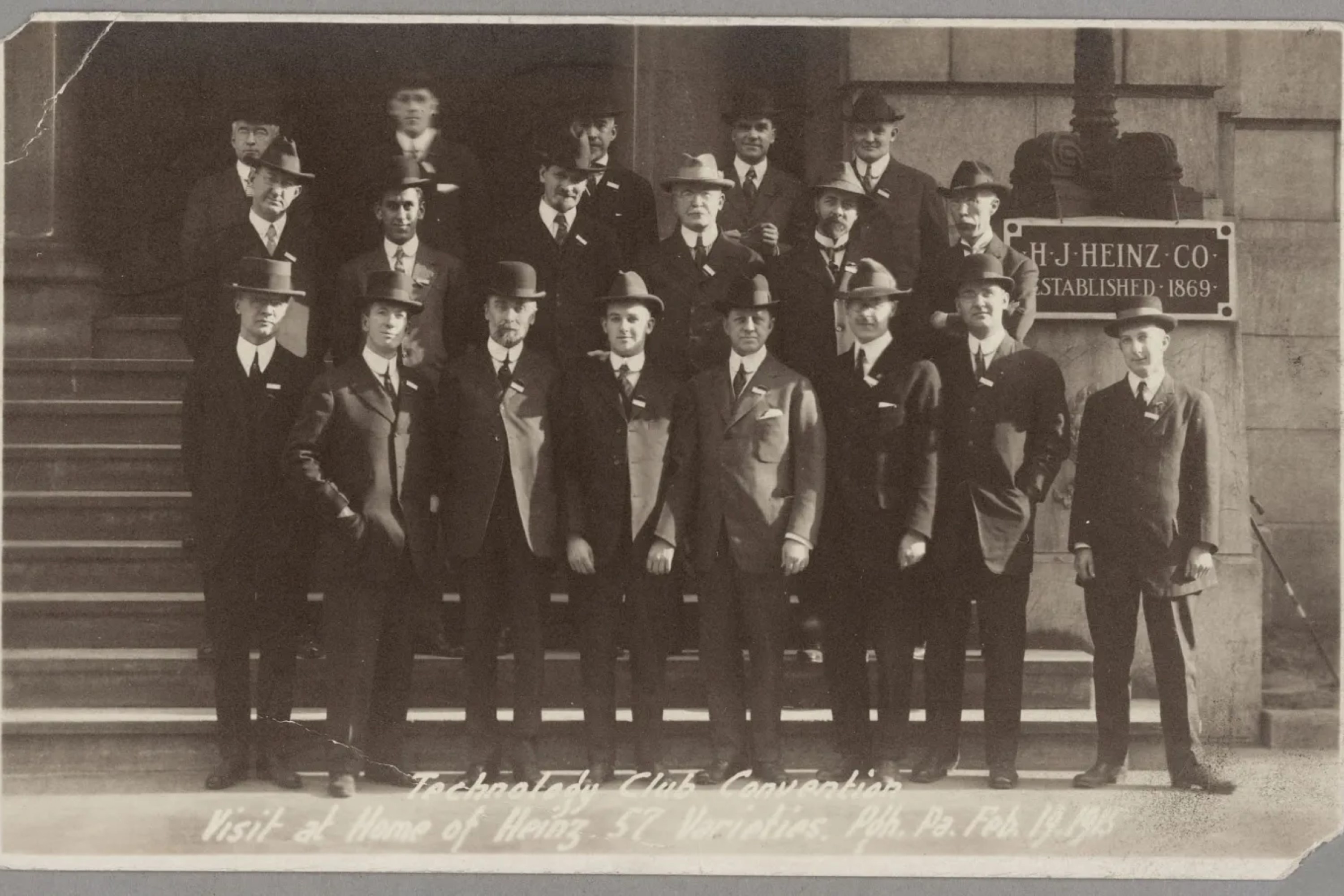 Technology Club members visit the H.J. Heinz headquarters in 1915.