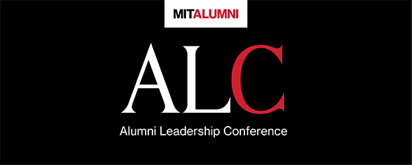 The letters ALC appear on a black background. The A and L are white. The C is red. The words MIT Alumni appear at top in a small white rectangle. Below ALC the words Alumni Leadership Conference show in small white letters.