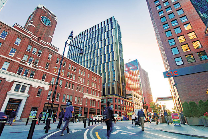 A view of Cambridge's Kendall Square from Main Street 