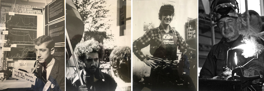 Richard Edelman in high school, college, at the Hovey Street Press, and in his sculpture studio