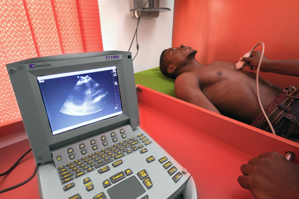 A patient receives an ultrasound at MDaaS Global's clinic in Ibadan, Nigeria.