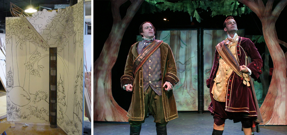 Peter Colao's scenic design for Into the Woods at New Repertory Theatre