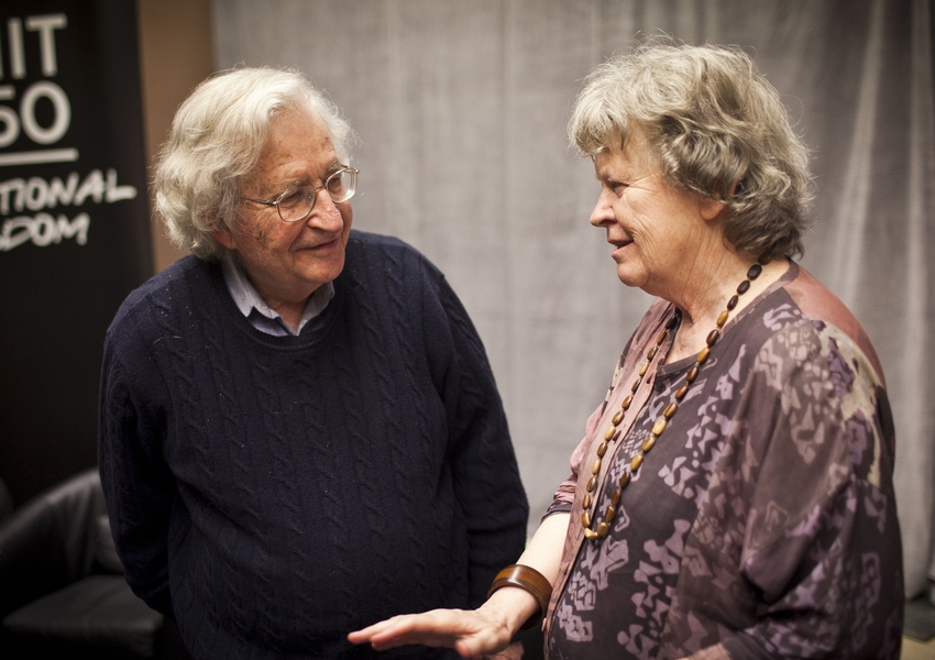 Noam Chomsky and Barbara Partee in conversation