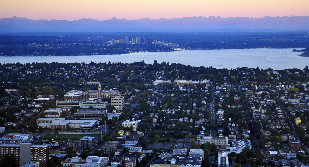 An aerial view of Seattle