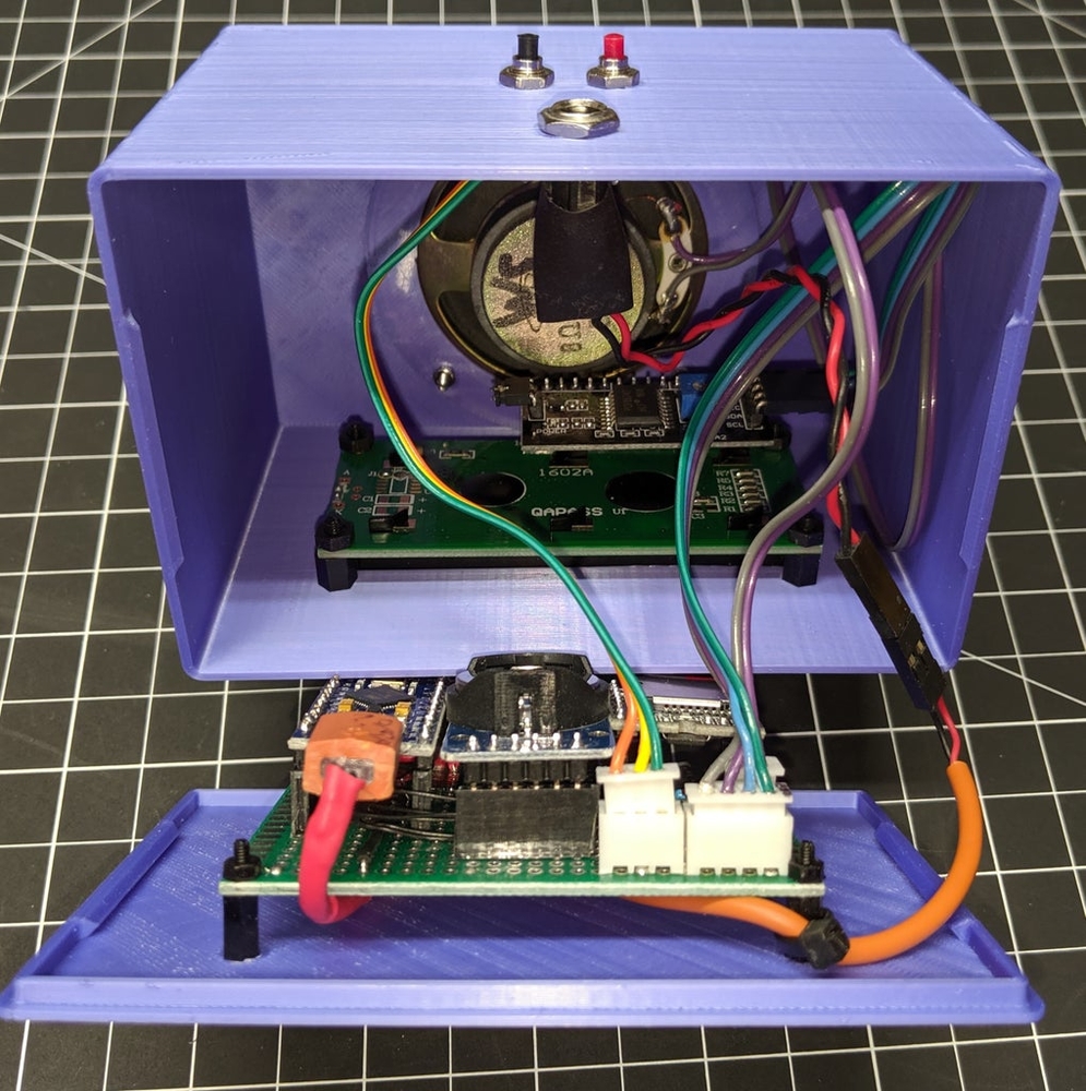 A half-constructed Arduino alarm clock