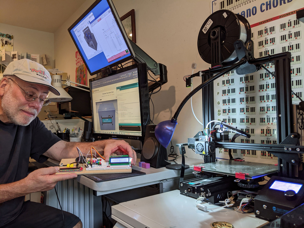 Wayne Seltzer in his workspace