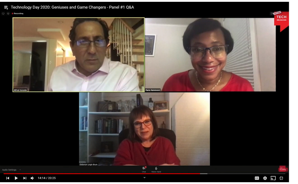 Screenshot, Tech Day 2020: Alfred Ironside, Paula Hammond, Deb Blum