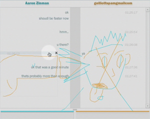 Signs instant messaging client with collaborative drawing