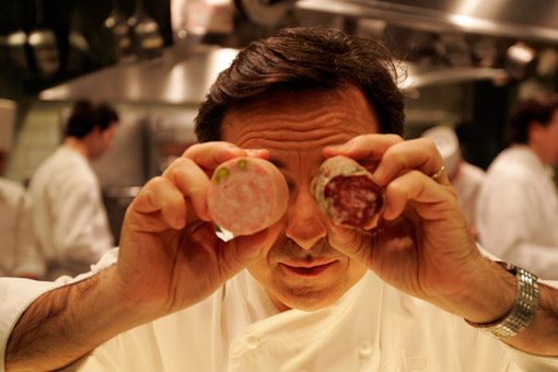 Chef Daniel Boulud in his kitchen at Restaurant Daniel in New York. (© Owen Franken)