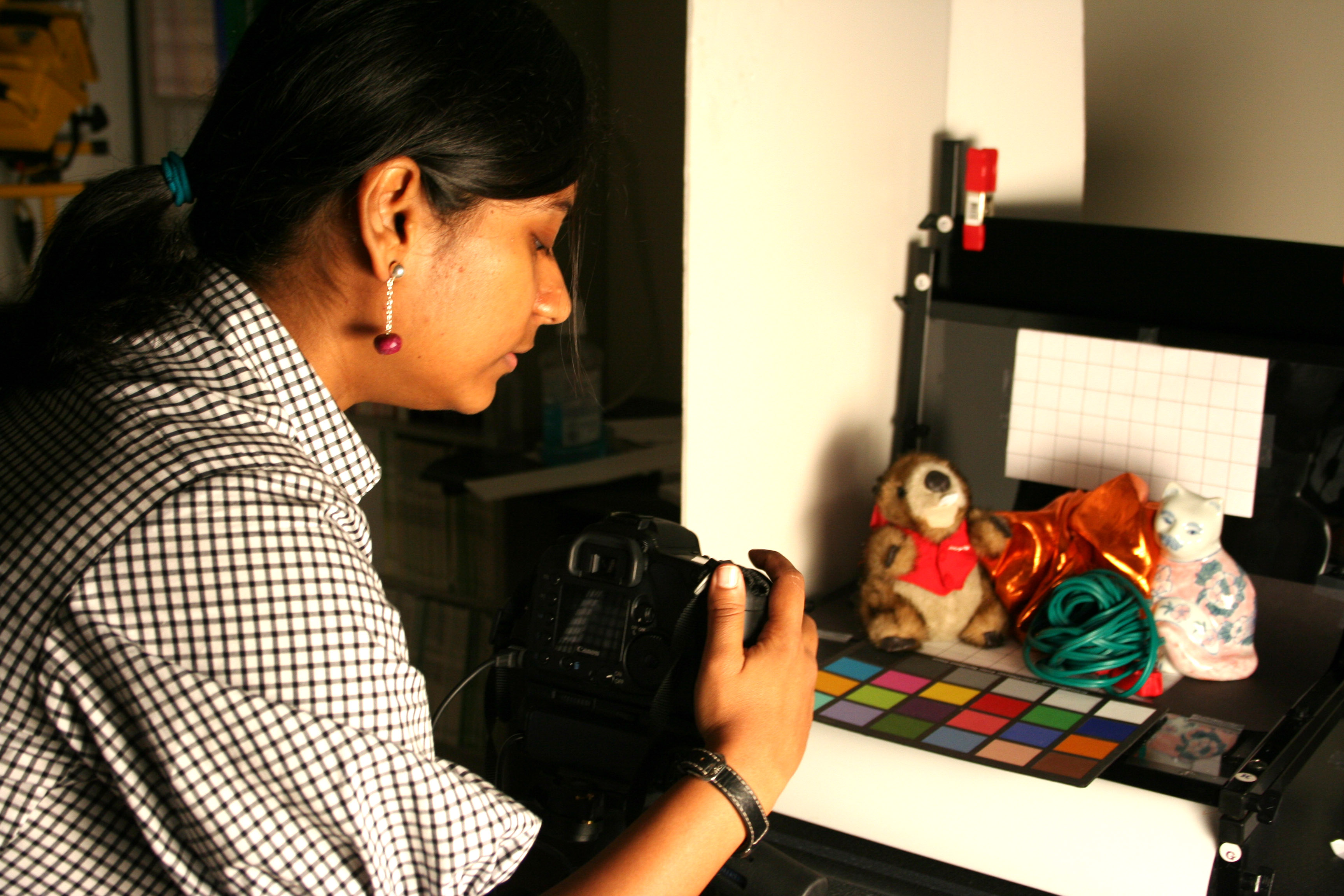 Lavanya Sharan working in her lab. Photo: Liv Gold