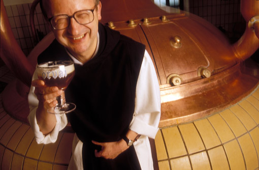 Brother Lode, a Trappist monk in the brewery of Orval beer, Belgium (© Owen Franken).