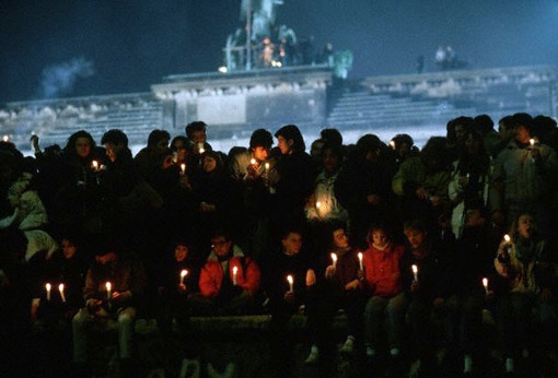 Revelers at the Brandenburg Gate