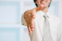 Man extending a hand to shake