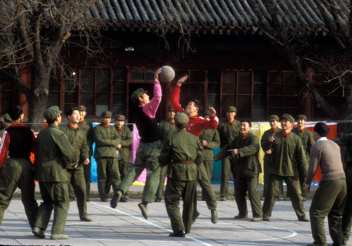 People's Liberation Army basketball pickup game, Beijing, 1983 