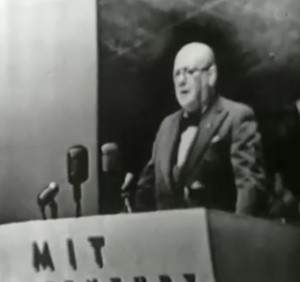 Churchill speaking to the  MIT community.