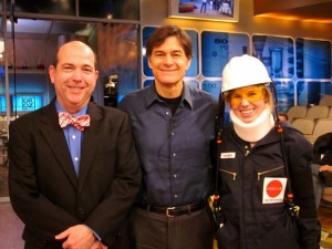 Joe Coughlin, Dr. Oz, and MIT AgeLab student Katii Gullick ‘12 as AGNES on the Dr. Oz Show set in New York City