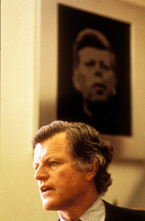 Ted Kennedy in his office, 1980 (© Owen Franken).