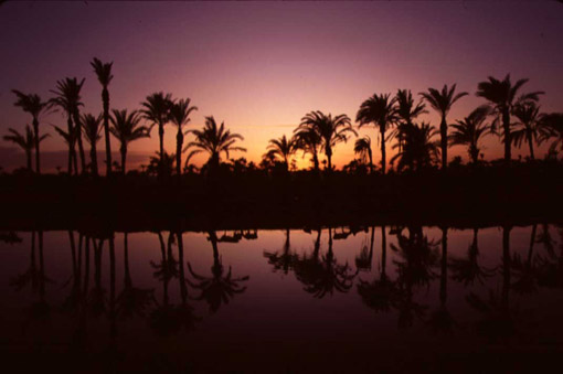 Canal at sunset near El Fayoum, Egypt (© Owen Franken).