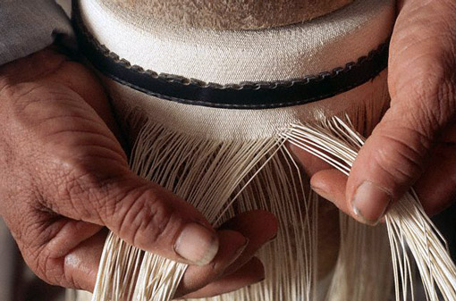 Hat maker weaving Panama hat