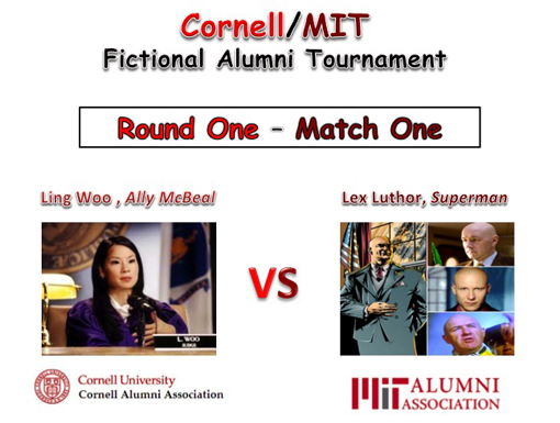 Week 1 showdown for the Cornell-MIT Fictional Alumni Face-off