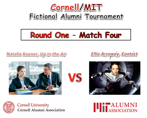 Week 4 match-up in the MIT-Cornell Fictional Alumni Face-Off