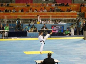 Rene Chen '07 performing Taebaek at the World University Games in Shenzhen, China.