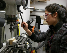 Vanessa Treviño '13 hard at work on a project.