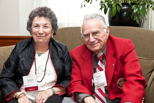 Jaclyn Di Bona and Michael Sapuppo '52 at the Faculty Club with the Class of 1952.