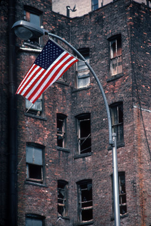 American Flag in South Bronx, New York City (© Owen Franken).