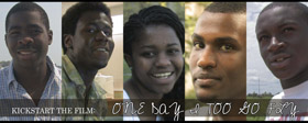 The students featured in the film, from left: Fidelis Chimombe (Zimbabwe), Mosa Issachar (Nigeria), Sante Nyambo (Tanzania), Billy Ndengeyingoma (Rwanda), and Philip Abel (Nigeria).