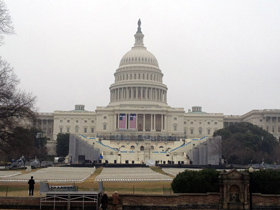 Preparations for Inauguration Day at the Capitol Building.