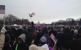 Scenes from the Inauguration crowd.