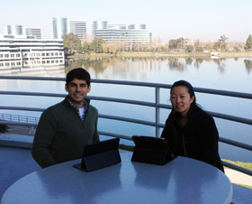 From left: Extern Taylor Yates MBA ’14 with his externship sponsor, Yue Cathy Chang MBA ’06, SM ’06.