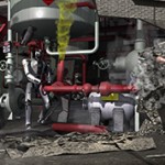 Artist's concept of robots competing in the DARPA Robotics Challenge, via darpa.mil