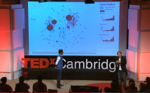 Media Lab graduate students Deepak Jagdish and Daniel Smilkov at TEDx Cambridge.