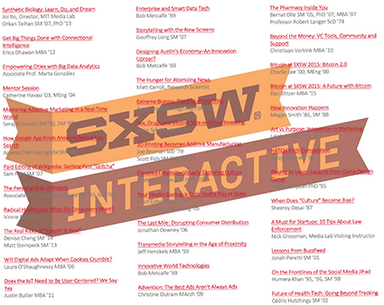 Click the image to see the full list of MIT-connected SXSW Interactive presenters.