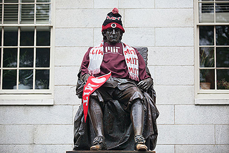 One-time MIT student Daniel Chester French sculpted John Harvard in the 1880s. Image: MIT News.