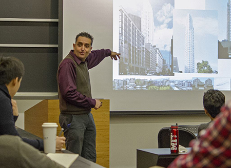 Albert Saiz, director of the Center for Real Estate, addresses students in 11.355, International Housing Econ and Finance. Image: MIT Technology Review