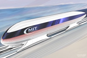 A rendering of the MIT Hyperloop pod