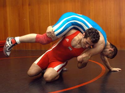 Nate Ackerman PhD '04 wrestled for Great Britain in the 2004 Olympics.