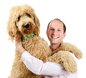 Amir Hirsch with dog Freddie Mercury