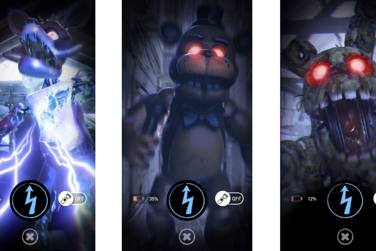 Screenshots of Five Nights at Freddy on a mobile phone