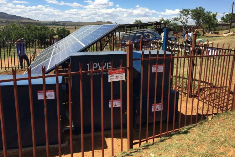Solar panel installation in Lesotho.