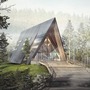 A frame home in the woods 