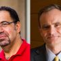 Headshots of Daron Acemoglu, left, and Simon Johnson
