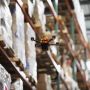 A drone flying in a warehouse